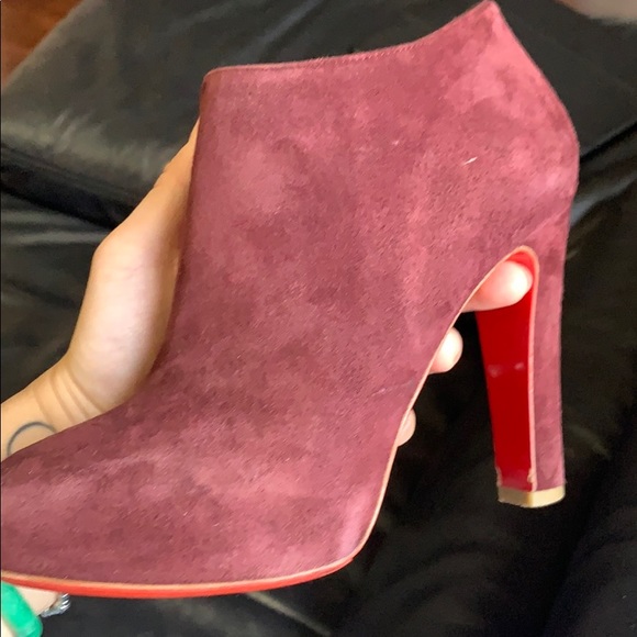 Louboutin Vicky Booty 120 Suede Royal Bordeaux - Picture 7 of 12